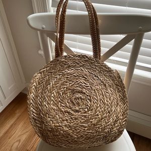 Beautiful rattan circular beach bag